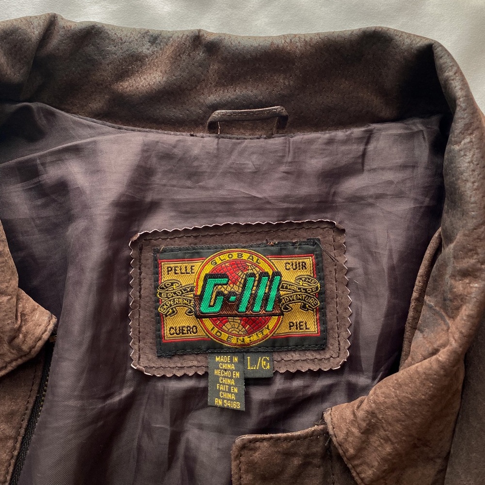 vintage (real) leather jacket BRAND: Global Identity